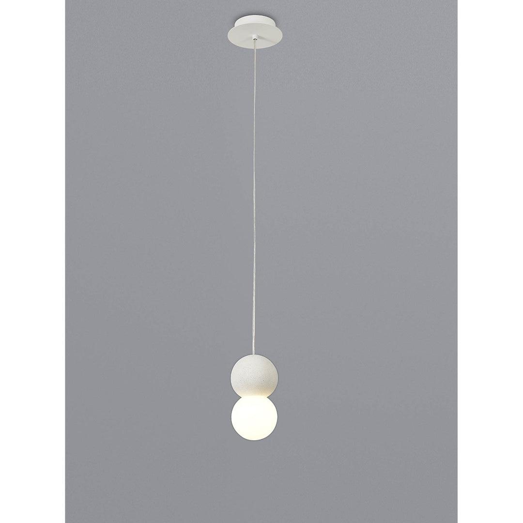 Mantra M7623 Galaxia Pendant Round 1 Light White/White Cement (S)