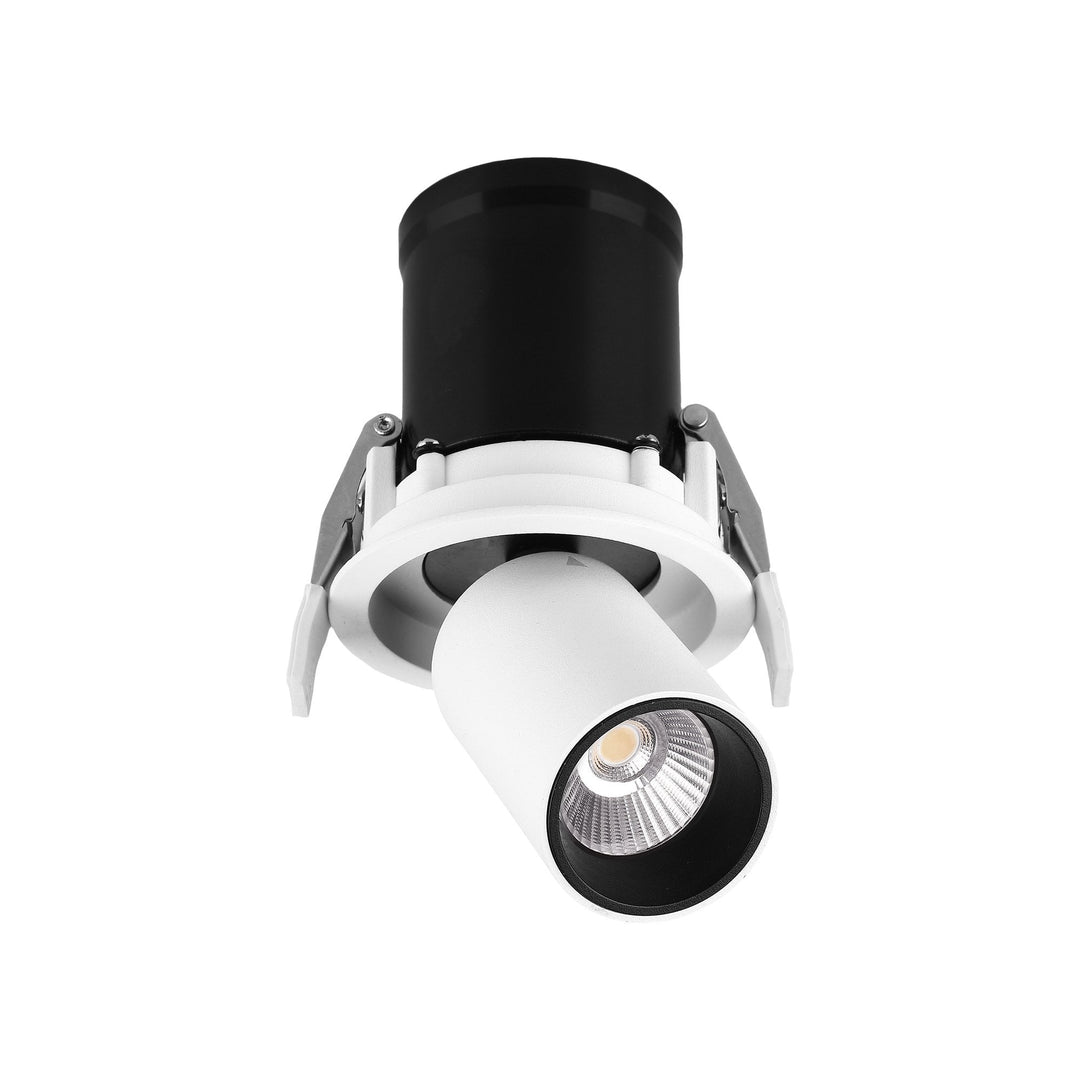 Mantra M7829 Garda Retractable Recessed Swivel Spotlight 7W Matt White &amp; Black (S)