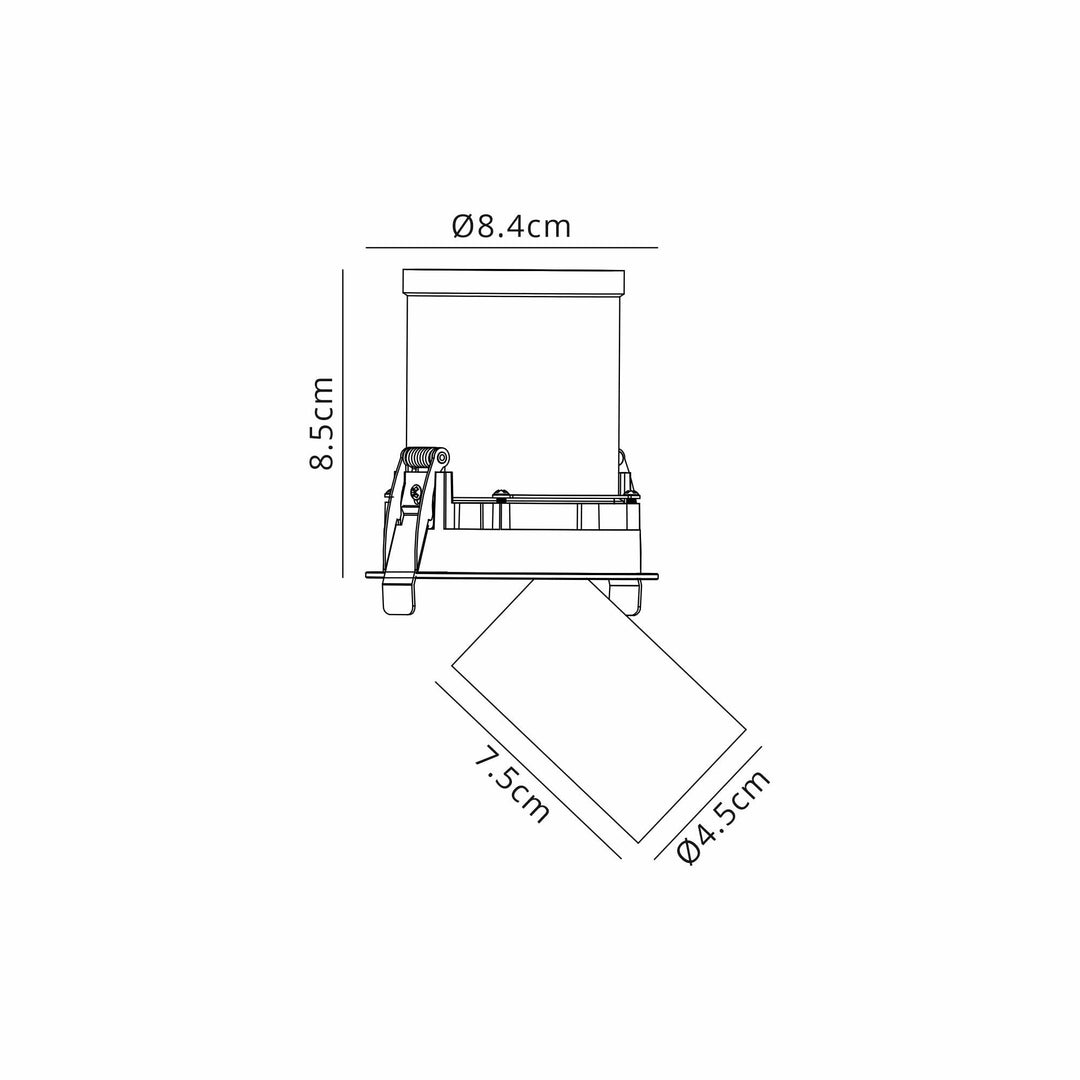 Mantra M6400 Garda Retractable Recessed Swivel Spotlight 7W Matt White &amp; Black (S)