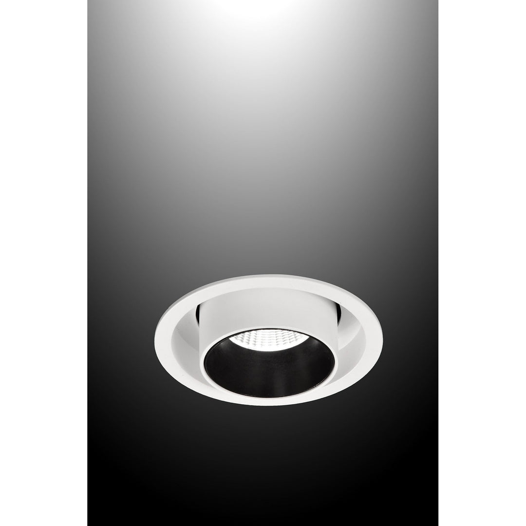 Mantra M6400 Garda Retractable Recessed Swivel Spotlight 7W Matt White &amp; Black (S)