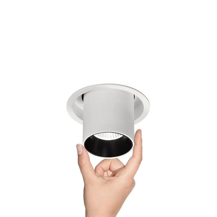 Mantra M6400 Garda Retractable Recessed Swivel Spotlight 7W Matt White &amp; Black (S)