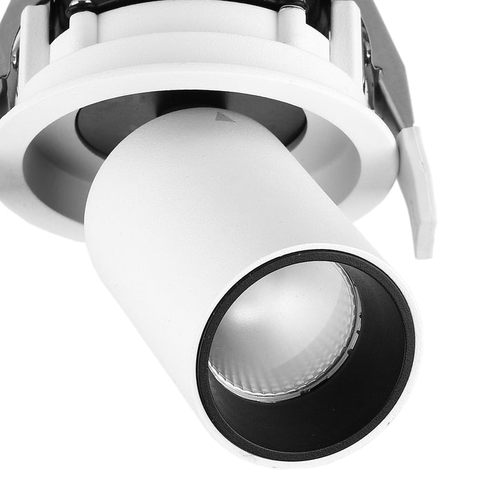 Mantra M6400 Garda Retractable Recessed Swivel Spotlight 7W Matt White &amp; Black (S)