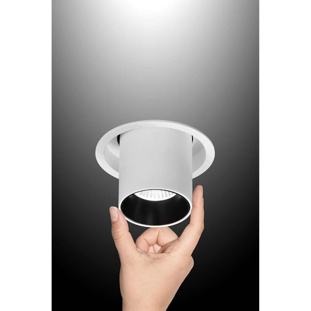 Mantra M6400 Garda Retractable Recessed Swivel Spotlight 7W Matt White &amp; Black (S)