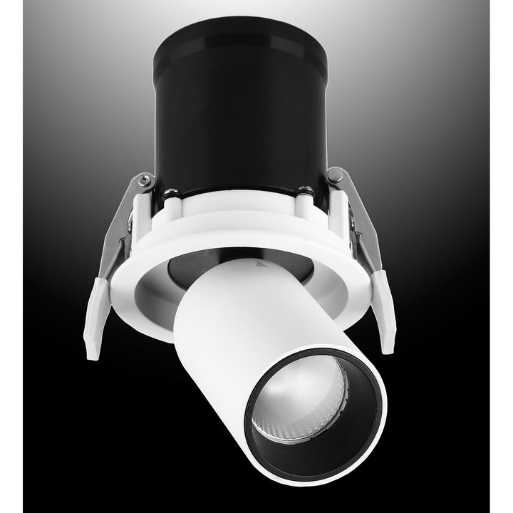 Mantra M6400 Garda Retractable Recessed Swivel Spotlight 7W Matt White &amp; Black (S)