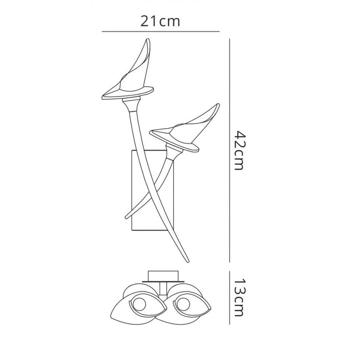 Mantra M0308/S Flavia Wall Lamp Switched 2 Light G9 Polished Chrome (S)