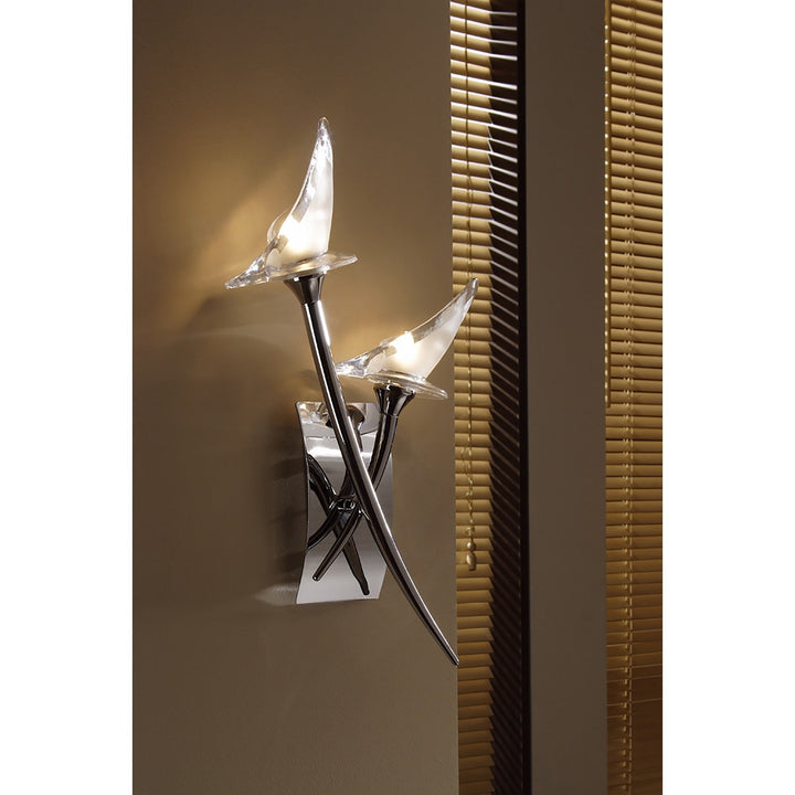 Mantra M0308/S Flavia Wall Lamp Switched 2 Light G9 Polished Chrome (S)