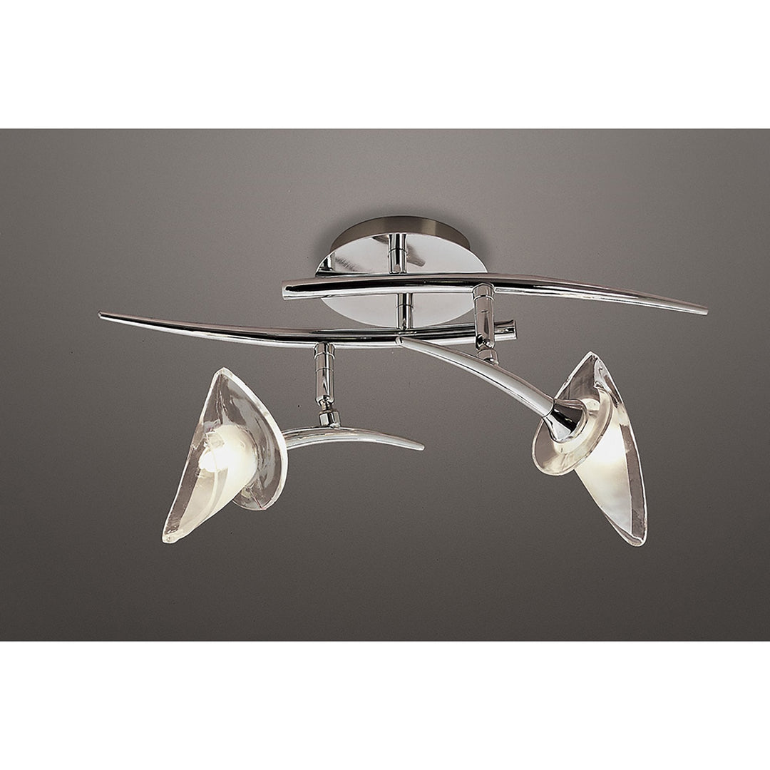 Mantra M0316 Flavia Linear Spot Light 2 Light G9 Adjustable Heads Polished Chrome (S)