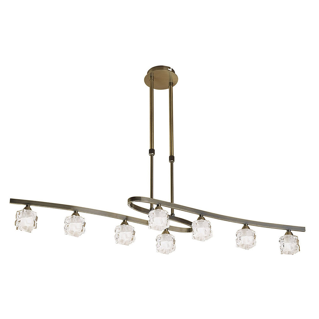 Mantra M1860 Ice Rectangular Telescopic 8 Light G9 ECO Antique Brass (S)