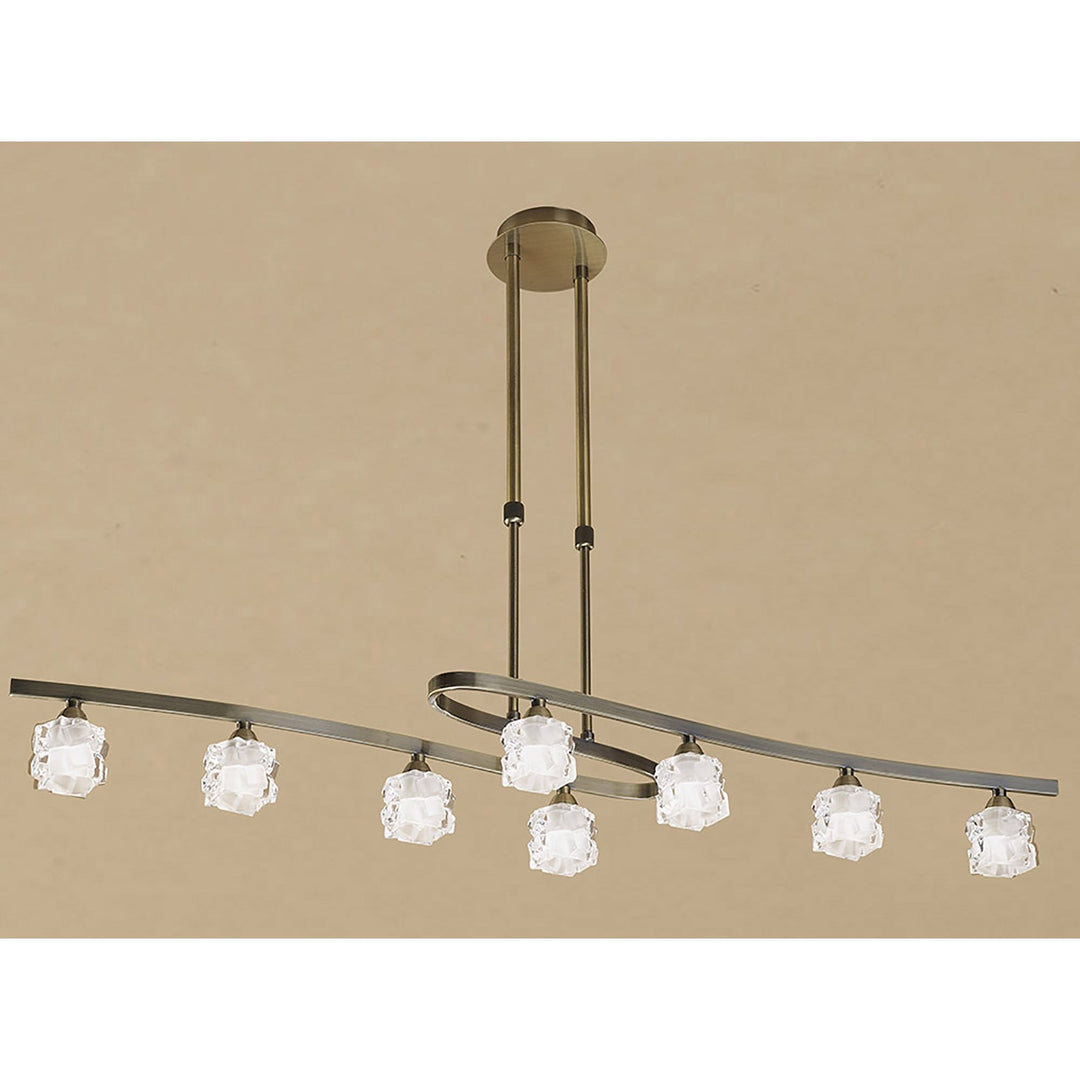 Mantra M1860 Ice Rectangular Telescopic 8 Light G9 ECO Antique Brass (S)