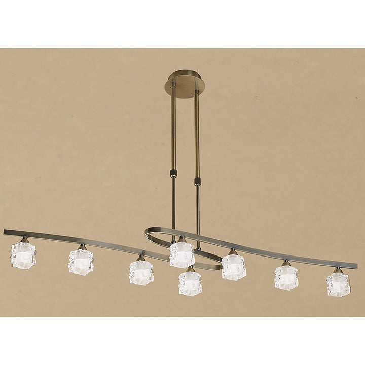 Mantra M1860 Ice Rectangular Telescopic 8 Light G9 ECO Antique Brass (S)