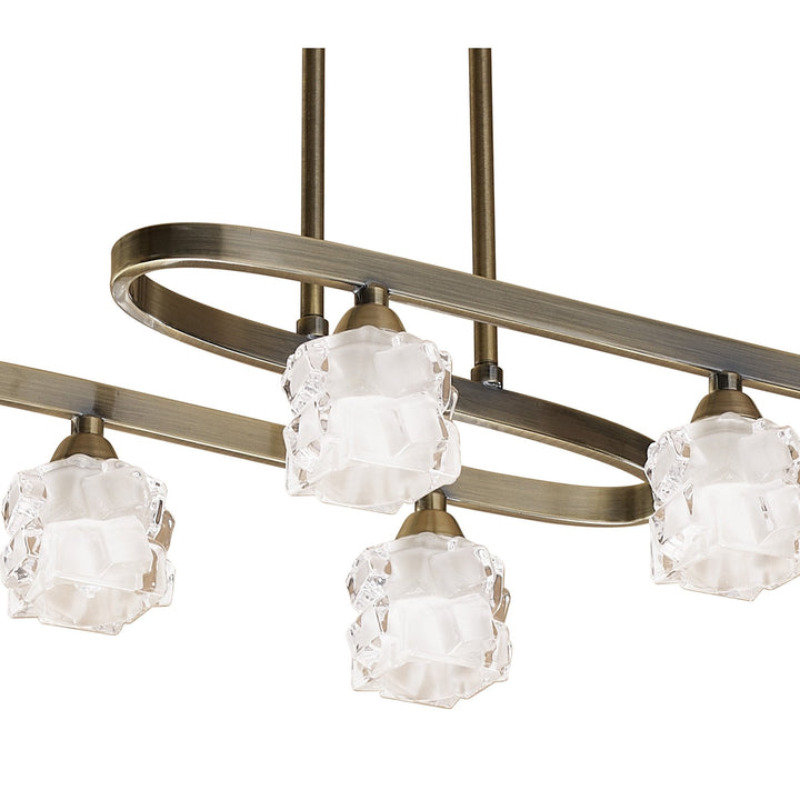 Mantra M1860 Ice Rectangular Telescopic 8 Light G9 ECO Antique Brass (S)