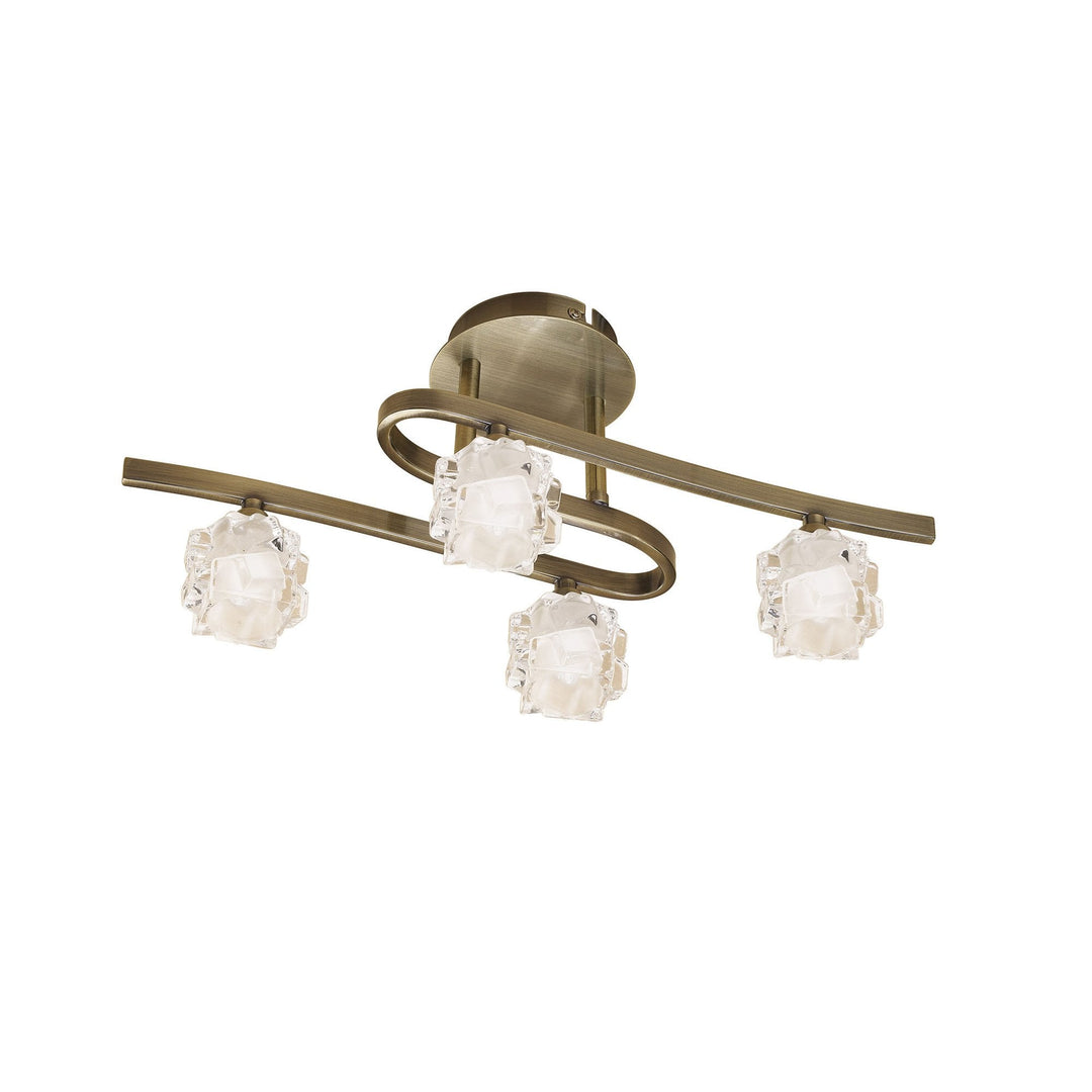 Mantra M1863 Ice Square Ceiling 4 Light G9 ECO Antique Brass (S)