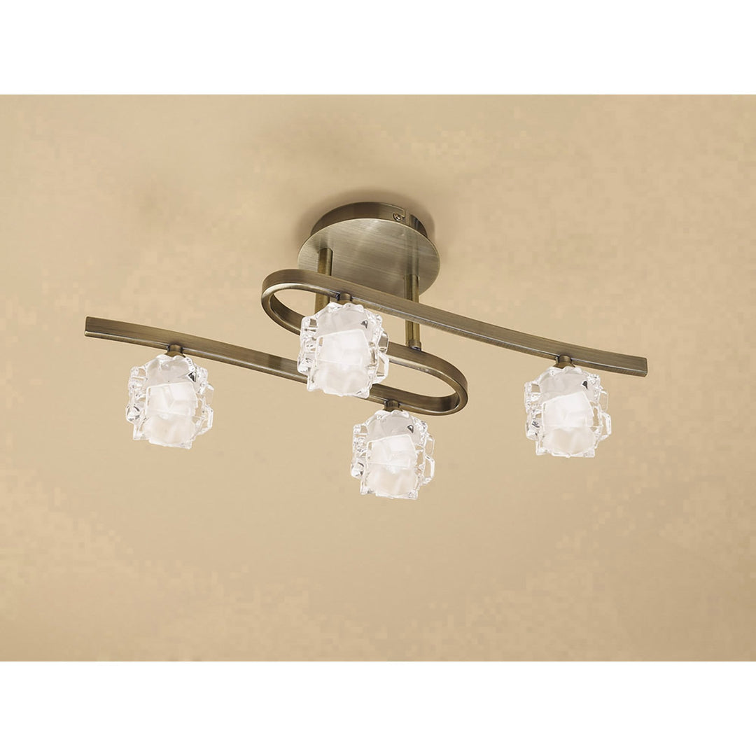 Mantra M1863 Ice Square Ceiling 4 Light G9 ECO Antique Brass (S)