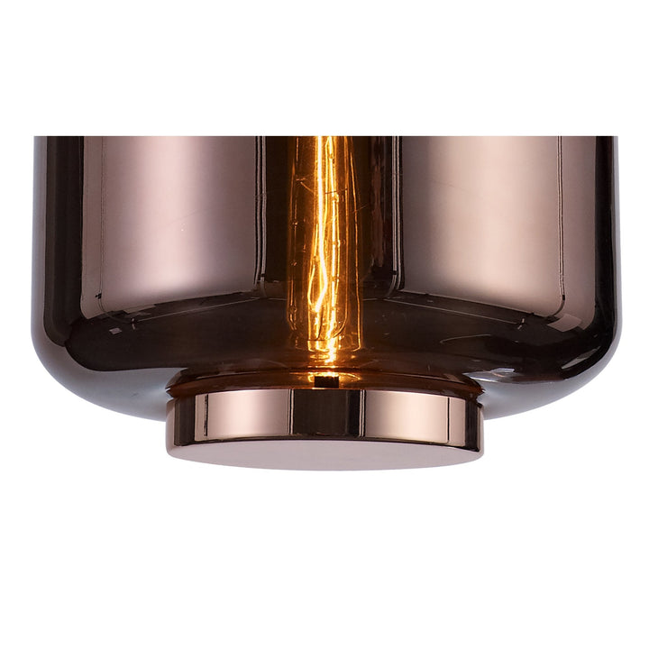 Mantra M6193 Jarras Pendant 30cm Round 1 Light Copper / Rose Gold Glass (S)
