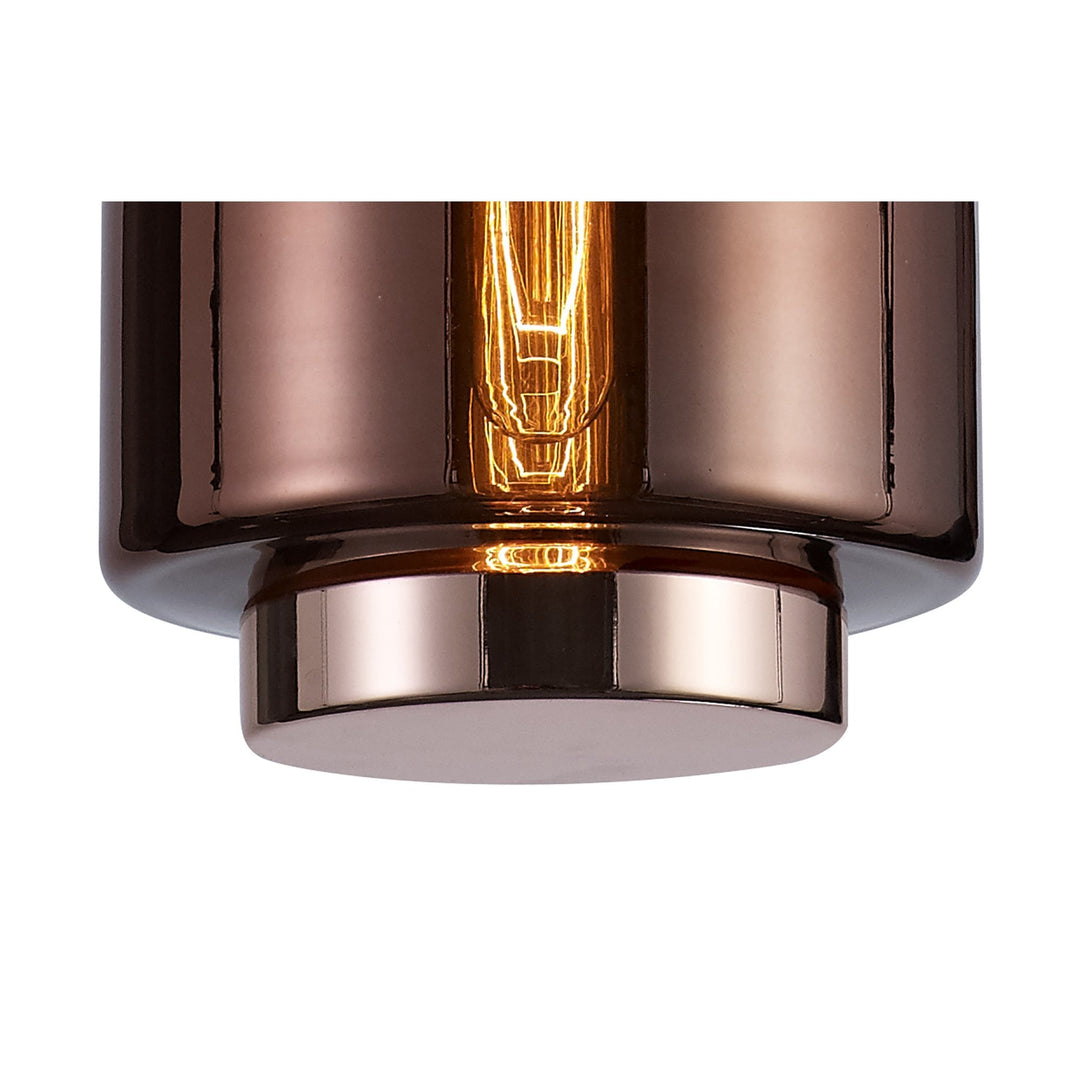 Mantra M6199 Jarras Pendant 20cm Round 1 Light Copper/Rose Gold Glass (S)