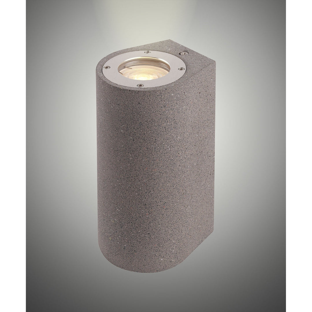 Mantra M7181 Levi Outdoor Round Wall Lamp 2 Light Grey Concrete (S)