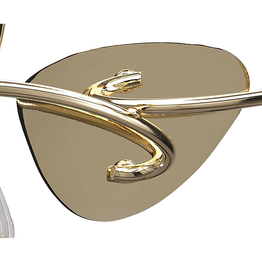 Mantra M1648FG/S Mara Wall Lamp Switched 2 Light E14 French Gold Ivory White Shade (S)