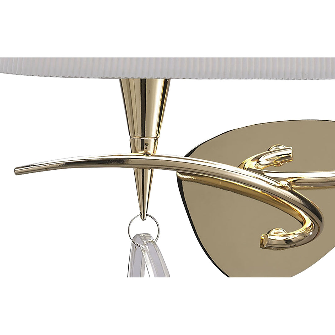 Mantra M1648FG/S Mara Wall Lamp Switched 2 Light E14 French Gold Ivory White Shade (S)