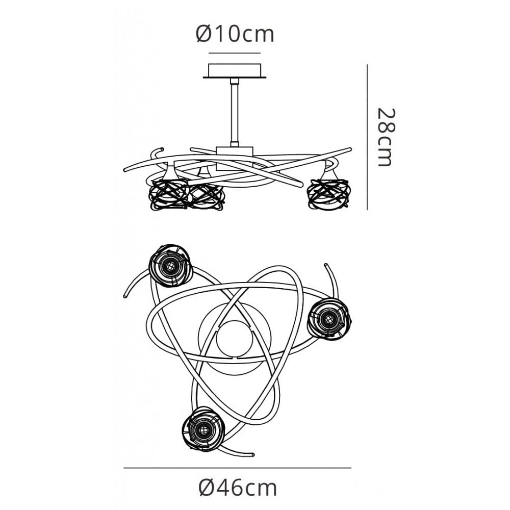 Mantra M3944 Maremagnum Ceiling 3 Light G9 Polished Chrome (S)