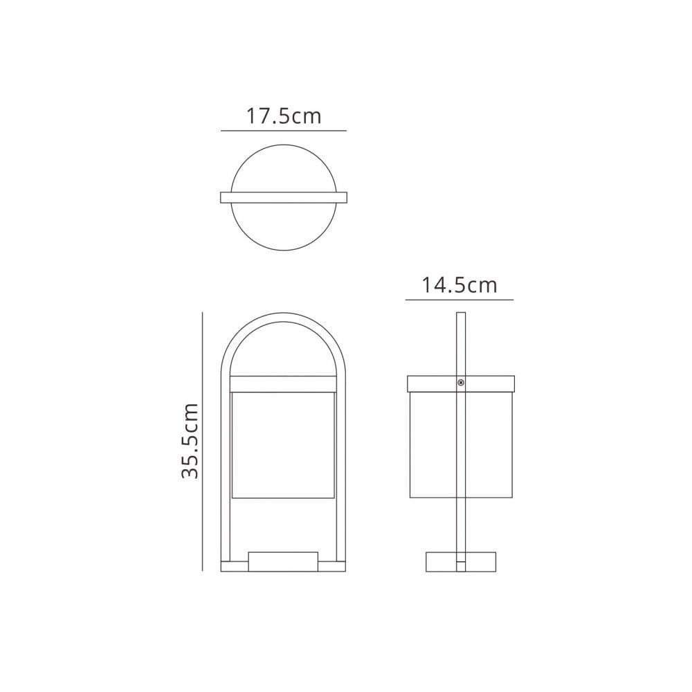 Mantra M6550 Maya Outdoor Pedestal Lamp 1 Light Anthracite (S)