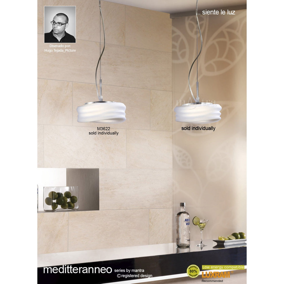 Mantra M3625 Mediterraneo Ceiling / Wall 2 Light GU10 Small Frosted White Glass (S)