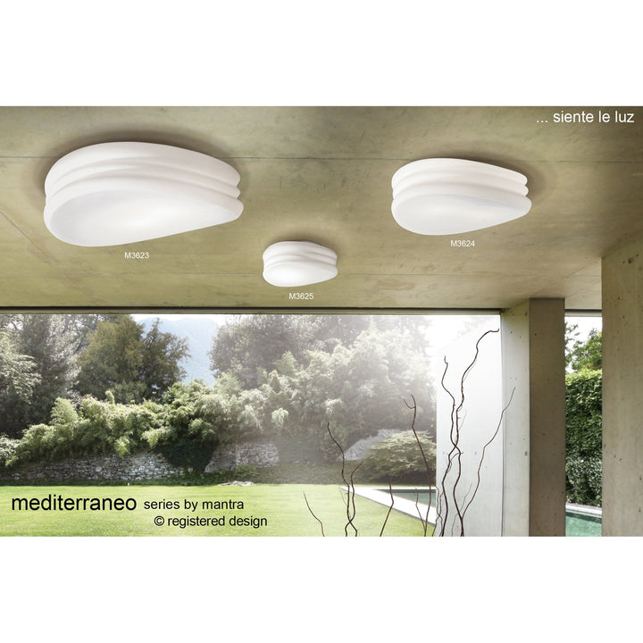 Mantra M3625 Mediterraneo Ceiling / Wall 2 Light GU10 Small Frosted White Glass (S)