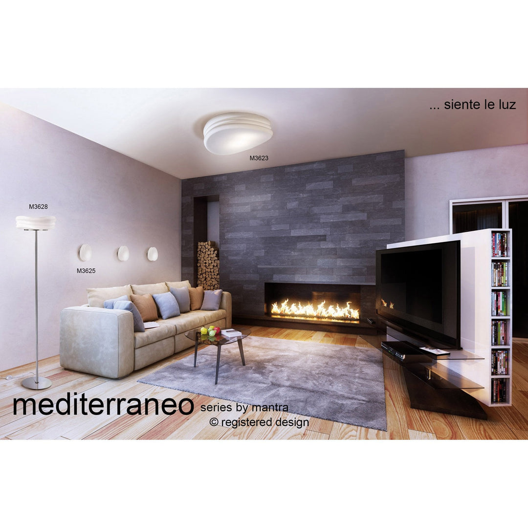 Mantra M3625 Mediterraneo Ceiling / Wall 2 Light GU10 Small Frosted White Glass (S)
