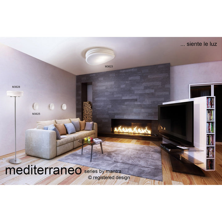 Mantra M3625 Mediterraneo Ceiling / Wall 2 Light GU10 Small Frosted White Glass (S)