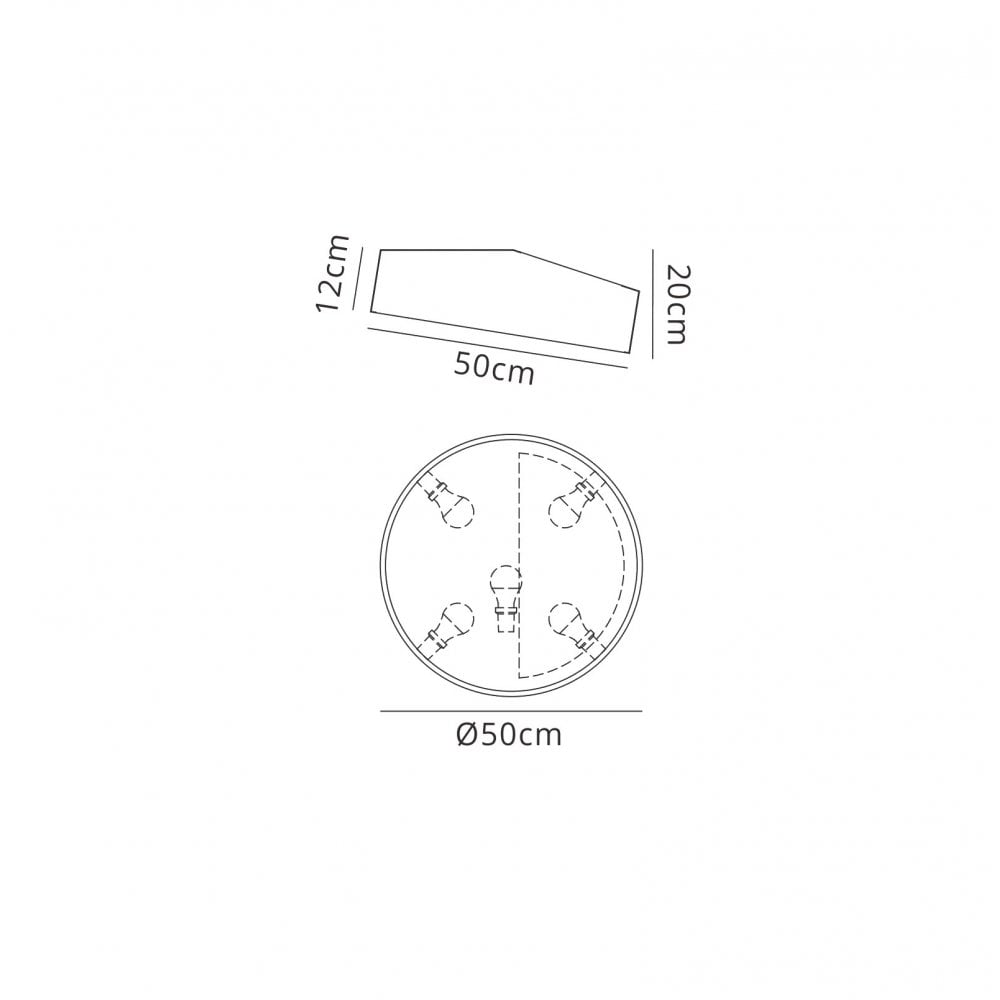 Mantra M6168 Mini Bathroom Ceiling 50cm Round 5 Light White (S)