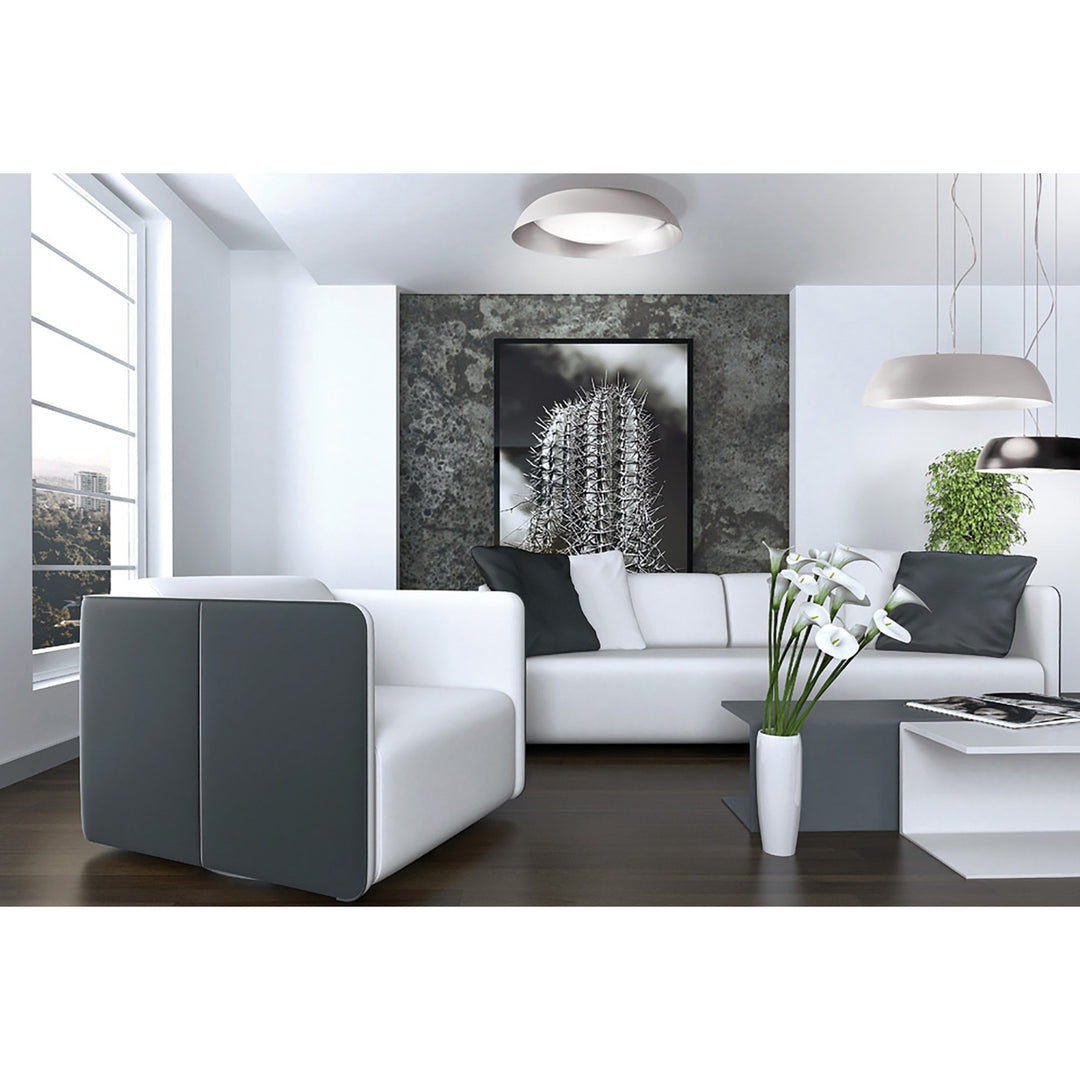Mantra M4924 Nordica Wall Lamp White Shade 1 Light E27 Matt White/Beech Ivory White Shade (S)