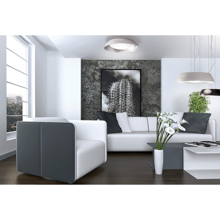 Mantra M4924 Nordica Wall Lamp White Shade 1 Light E27 Matt White/Beech Ivory White Shade (S)
