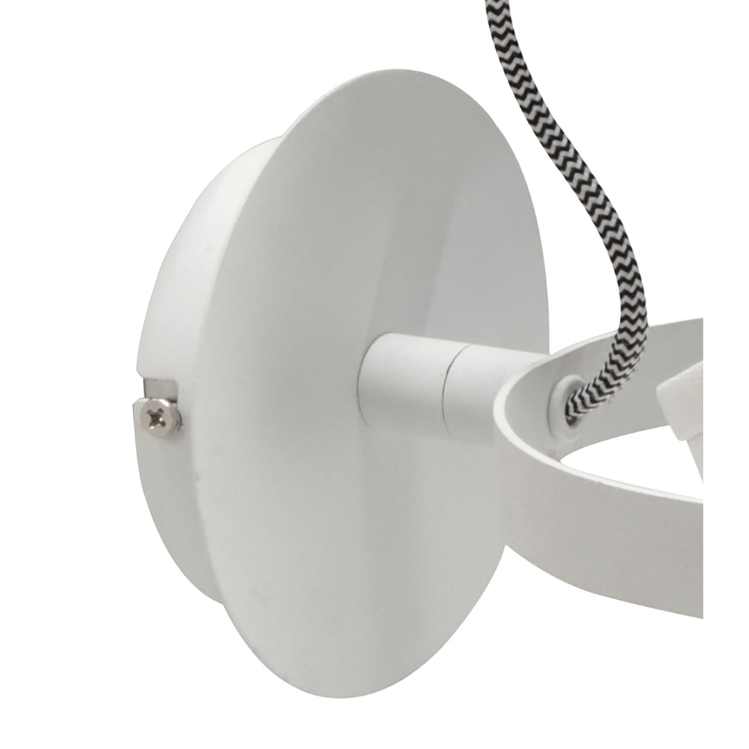 Mantra M4924 Nordica Wall Lamp White Shade 1 Light E27 Matt White/Beech Ivory White Shade (S)