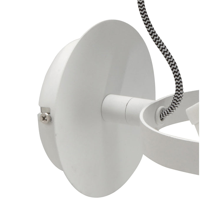 Mantra M4924 Nordica Wall Lamp White Shade 1 Light E27 Matt White/Beech Ivory White Shade (S)