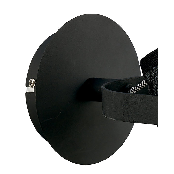 Mantra M4925 Nordica Wall Lamp Black Shade 1 Light E27 Matt Black/Beech Black Shade (S)