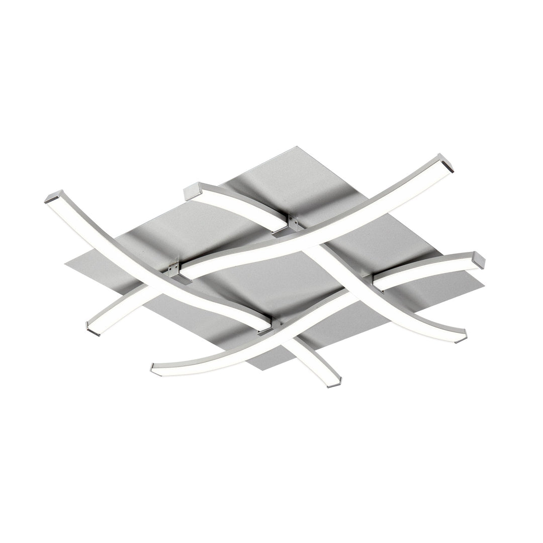 Mantra M4999 Nur Square Flush Ceiling 34W LED Dimmable Silver/Frosted Acrylic/Polished Chrome (S)