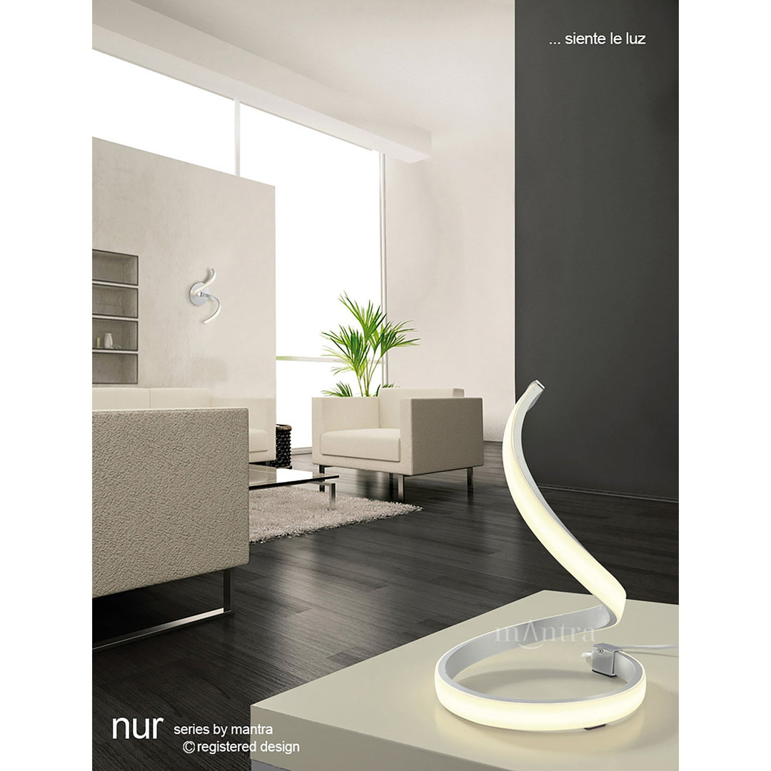 Mantra M4999 Nur Square Flush Ceiling 34W LED Dimmable Silver/Frosted Acrylic/Polished Chrome (S)
