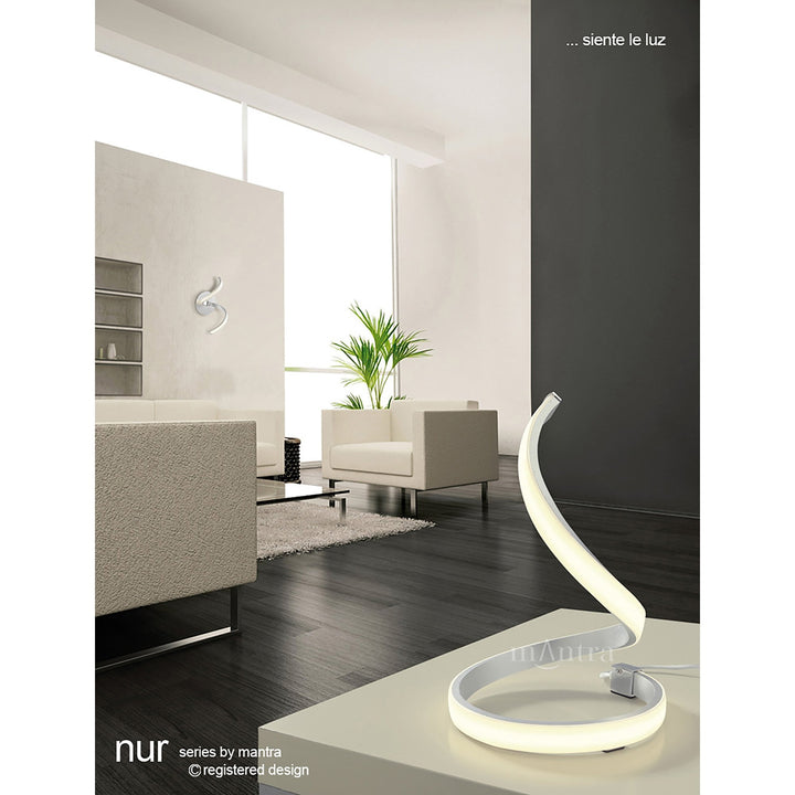 Mantra M4999 Nur Square Flush Ceiling 34W LED Dimmable Silver/Frosted Acrylic/Polished Chrome (S)