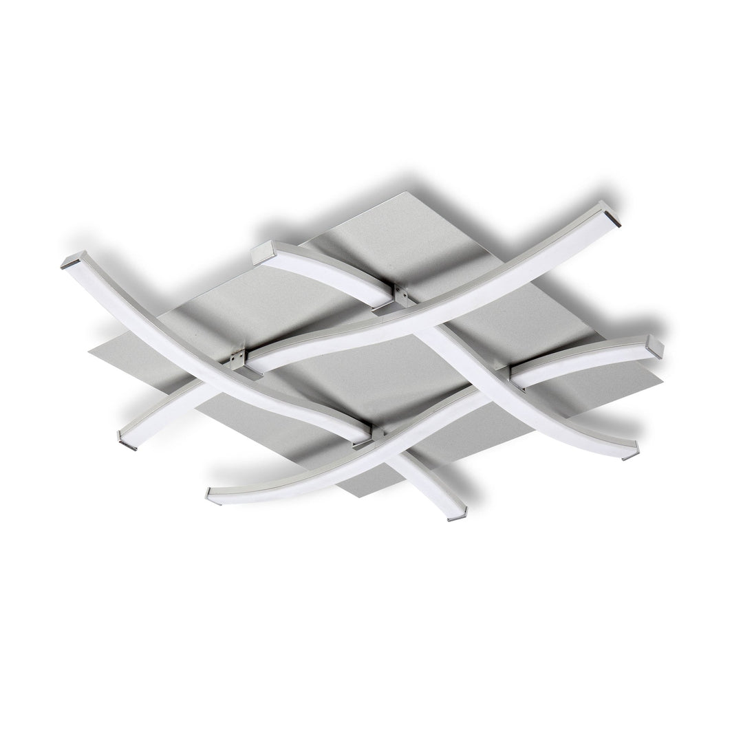 Mantra M4999 Nur Square Flush Ceiling 34W LED Dimmable Silver/Frosted Acrylic/Polished Chrome (S)