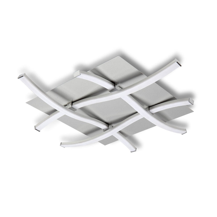 Mantra M4999 Nur Square Flush Ceiling 34W LED Dimmable Silver/Frosted Acrylic/Polished Chrome (S)