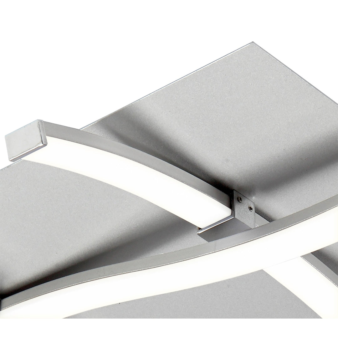 Mantra M4999 Nur Square Flush Ceiling 34W LED Dimmable Silver/Frosted Acrylic/Polished Chrome (S)