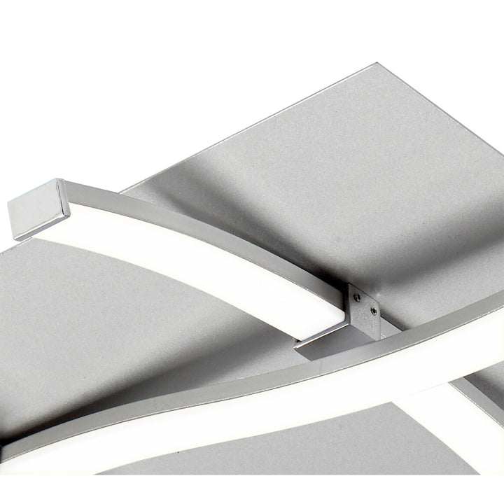 Mantra M4999 Nur Square Flush Ceiling 34W LED Dimmable Silver/Frosted Acrylic/Polished Chrome (S)
