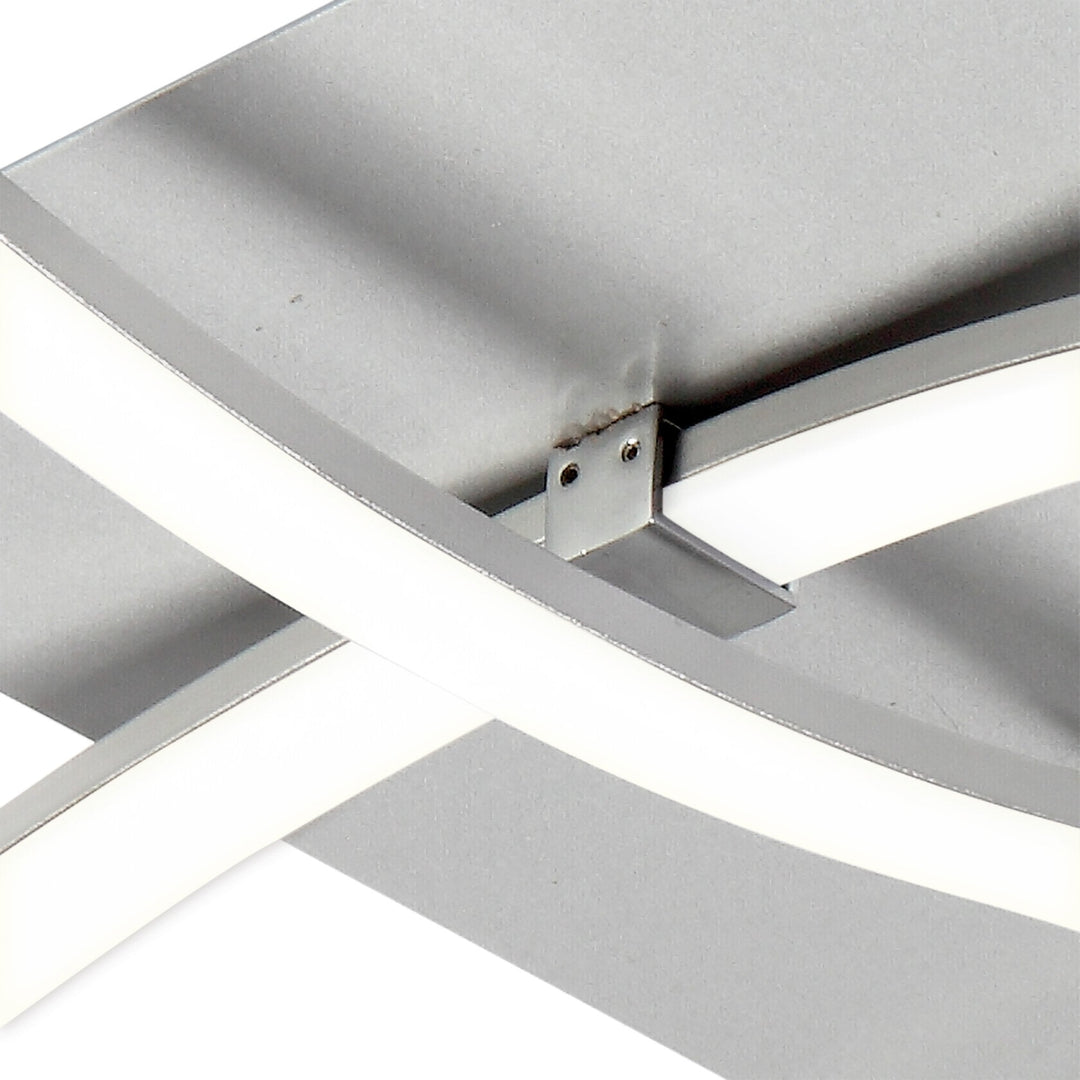 Mantra M4999 Nur Square Flush Ceiling 34W LED Dimmable Silver/Frosted Acrylic/Polished Chrome (S)
