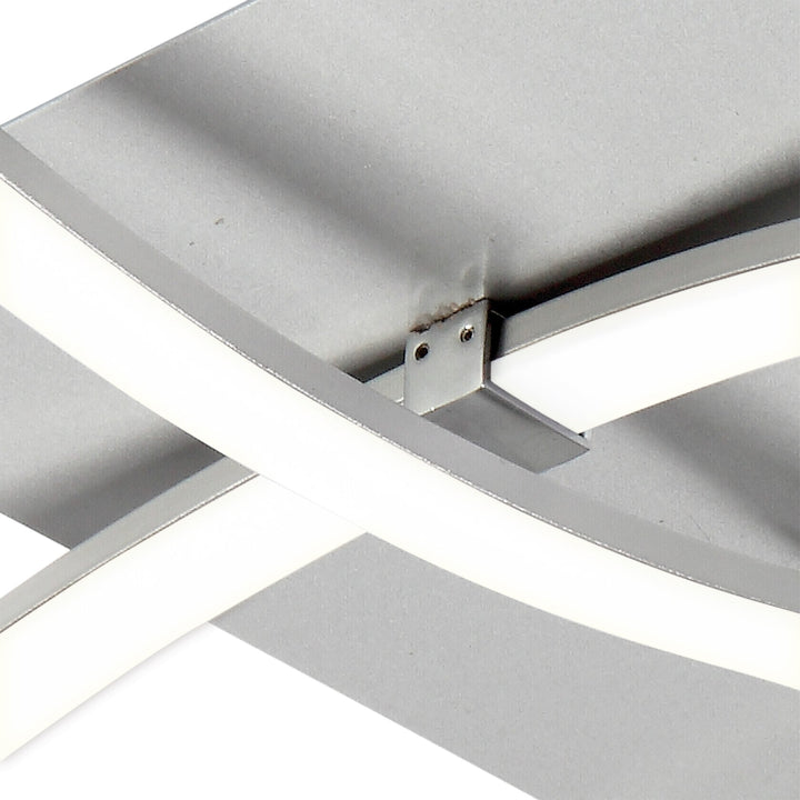 Mantra M4999 Nur Square Flush Ceiling 34W LED Dimmable Silver/Frosted Acrylic/Polished Chrome (S)
