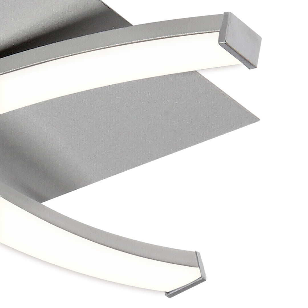 Mantra M4999 Nur Square Flush Ceiling 34W LED Dimmable Silver/Frosted Acrylic/Polished Chrome (S)