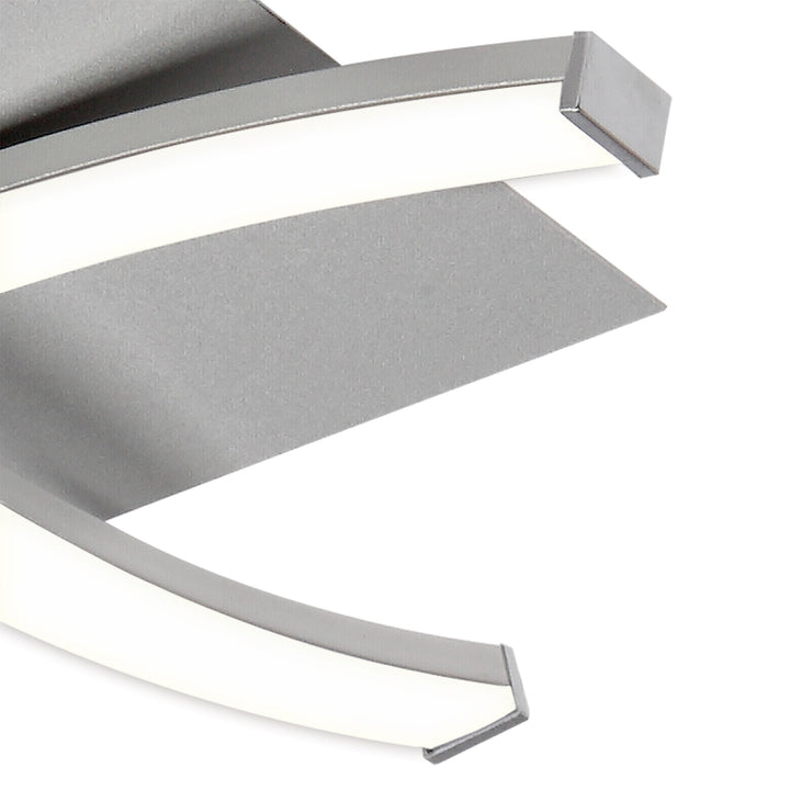 Mantra M4999 Nur Square Flush Ceiling 34W LED Dimmable Silver/Frosted Acrylic/Polished Chrome (S)