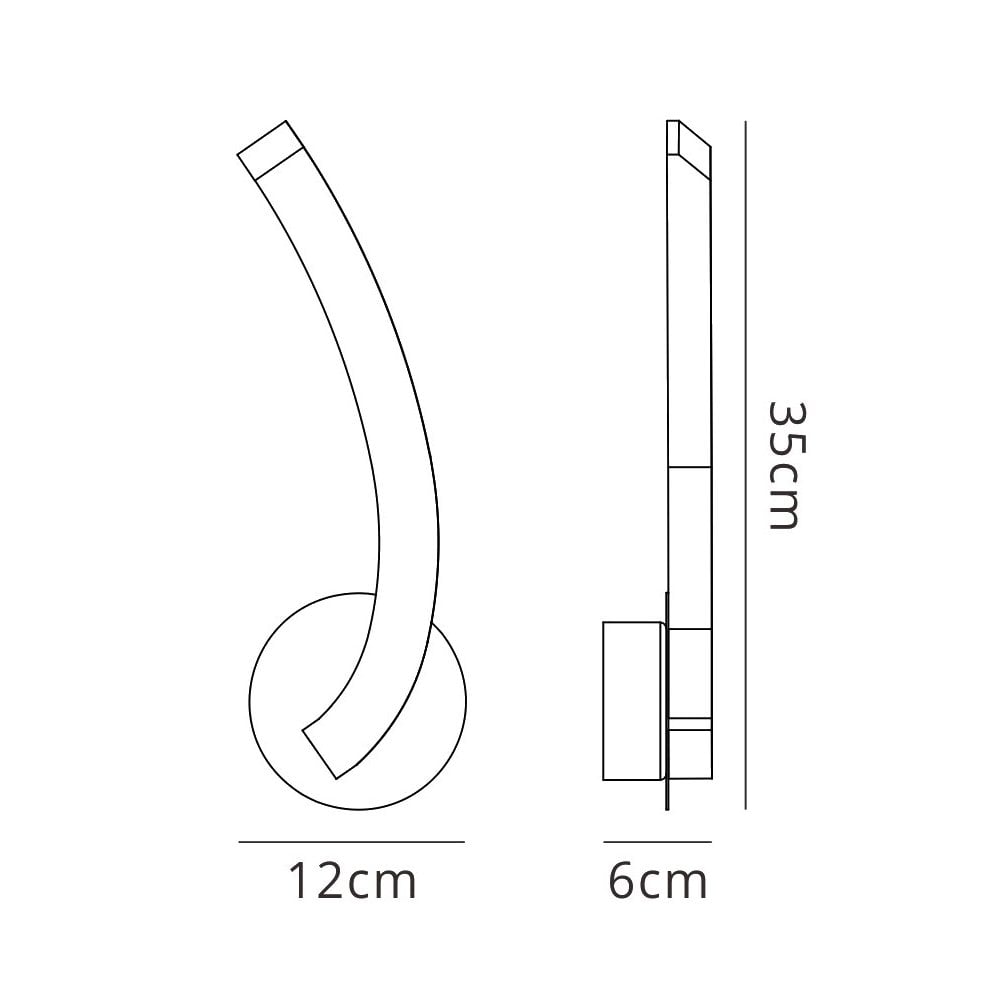 Mantra M3565/S On Wall Lamp Left Switched 5W LED Polished Chrome/Frosted Acrylic (S)