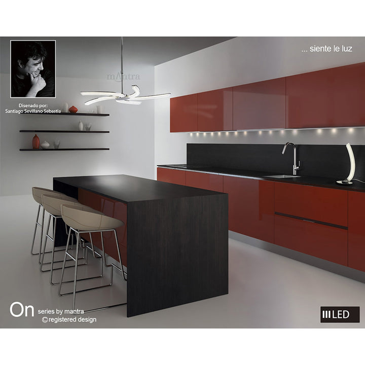 Mantra M3565/S On Wall Lamp Left Switched 5W LED Polished Chrome/Frosted Acrylic (S)