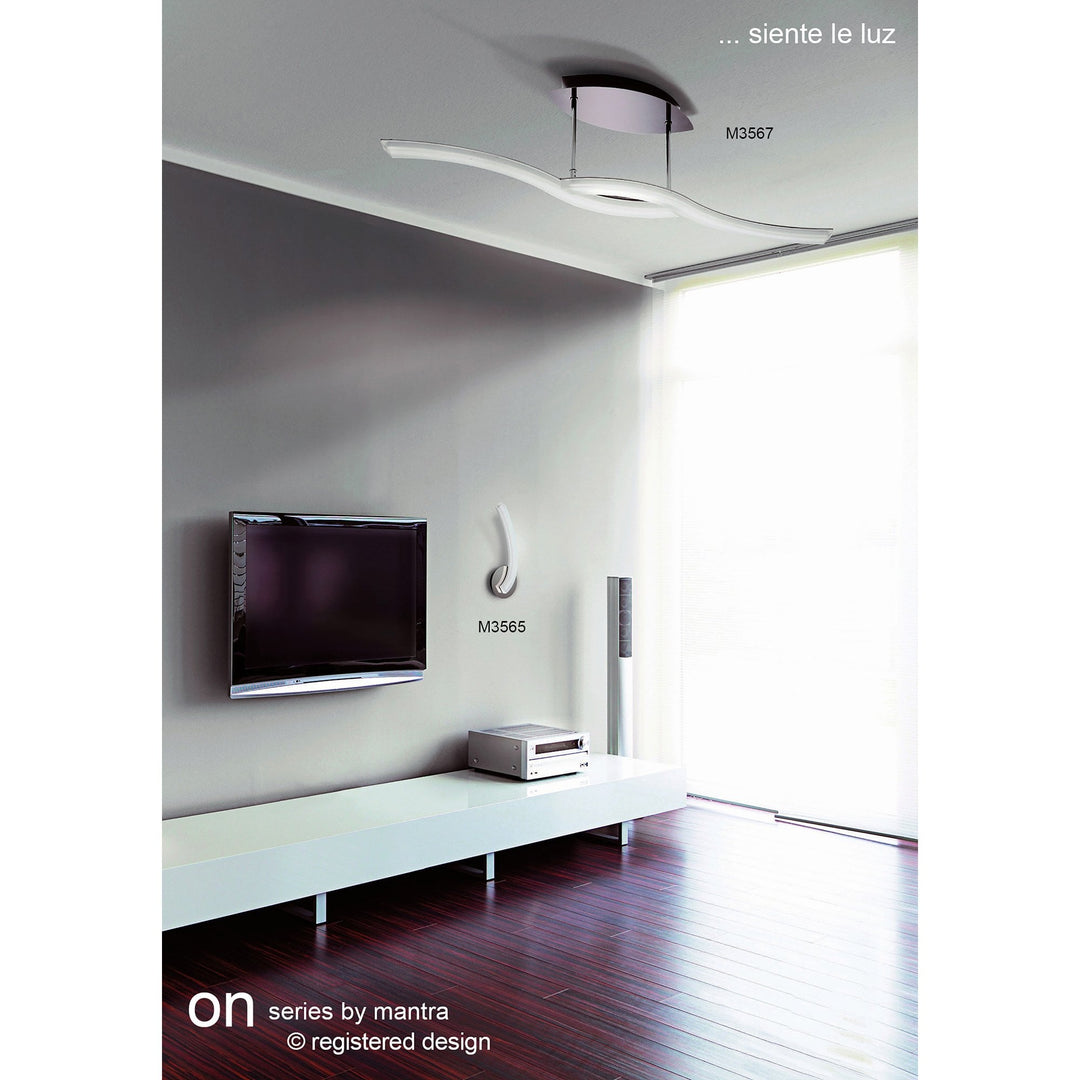Mantra M3565/S On Wall Lamp Left Switched 5W LED Polished Chrome/Frosted Acrylic (S)