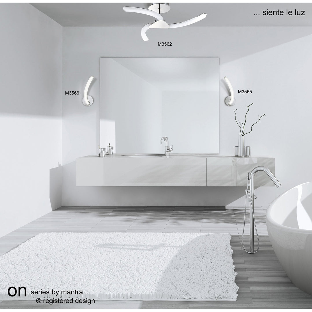 Mantra M3565/S On Wall Lamp Left Switched 5W LED Polished Chrome/Frosted Acrylic (S)