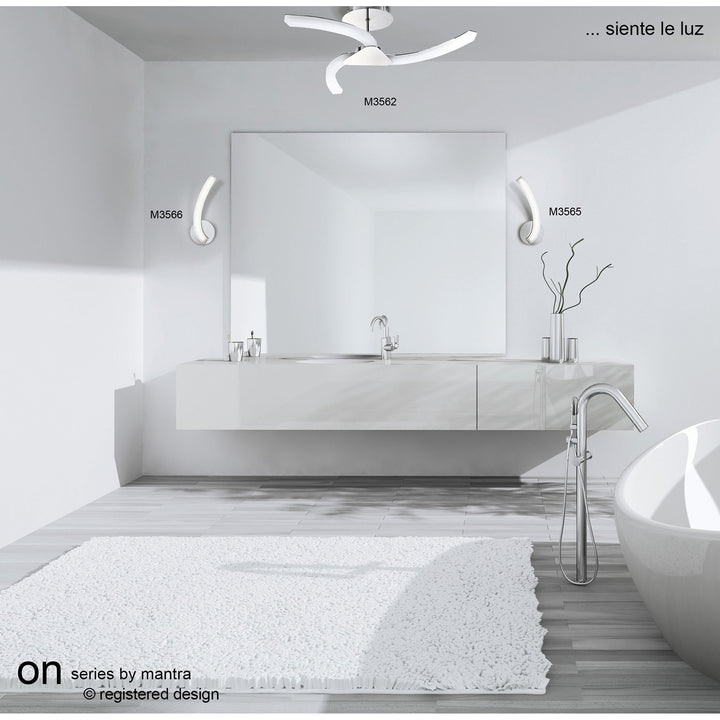 Mantra M3565/S On Wall Lamp Left Switched 5W LED Polished Chrome/Frosted Acrylic (S)